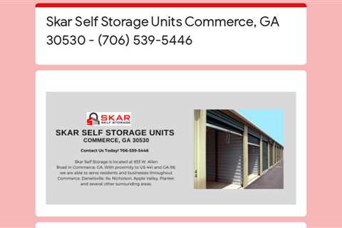 Skar Self Storage Units Commerce, GA 30530 - (706) 539-5446