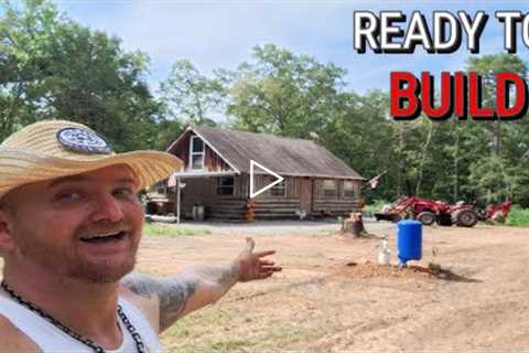 WELL/SOLAR HOUSE BUILD READY| abandoned cabin | cabin build | tractor work | homesteading | building