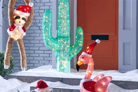 Light-Up Flamingo Christmas Decoration