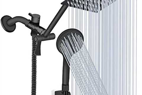 Shower Head, 8‘’ High Pressure Rainfall Shower Head/Handheld Shower Combo with 11” Extension Arm, 9 ..