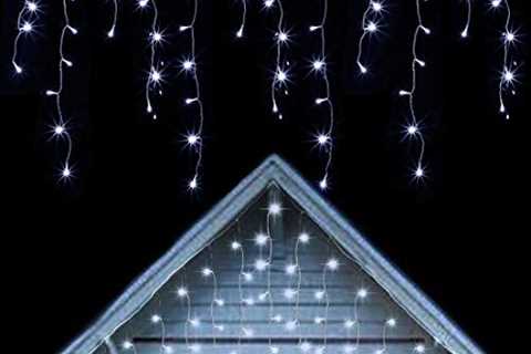 Twinkle Star 360 LED Christmas Icicle Lights Outdoor Dripping (Cool White)