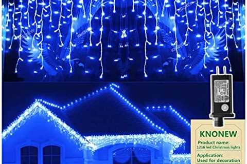 Christmas Lights Outdoor Decorations 1216 LED 99ft 8 Modes Curtain Fairy String Light with 228..